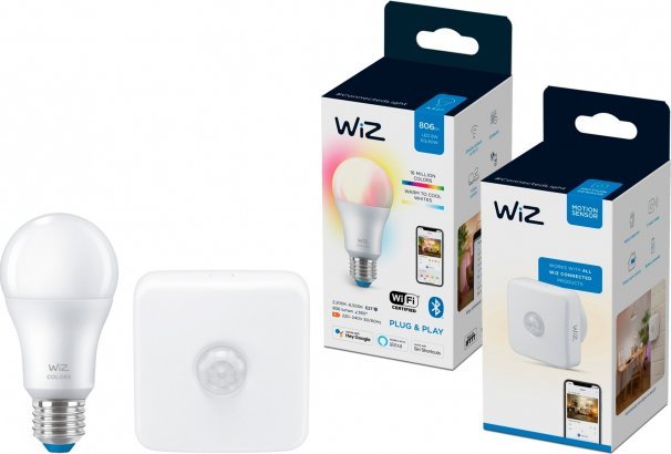 WiZ WiZ Bundle Colors LED Bulb A60 E27 + Motion Sensor (replaces 60 Watt) 1