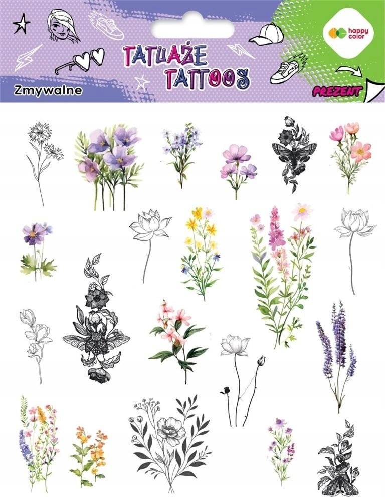 BaByliss Tatuaże zmywalne Flowers HAPPY COLOR 1