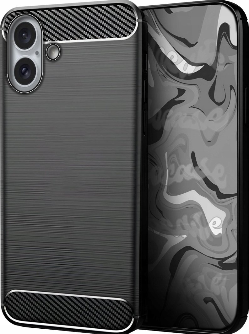 Hello Case Etui do Apple iPhone 16 (Czarne, Pancerne, Karbon, Case, Pokrowiec) 1