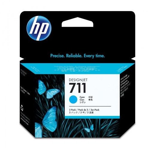 Toner HP HP Ink No.711 Cyan 3-pack (CZ134A) Ink Cartridge (SPEC) 1