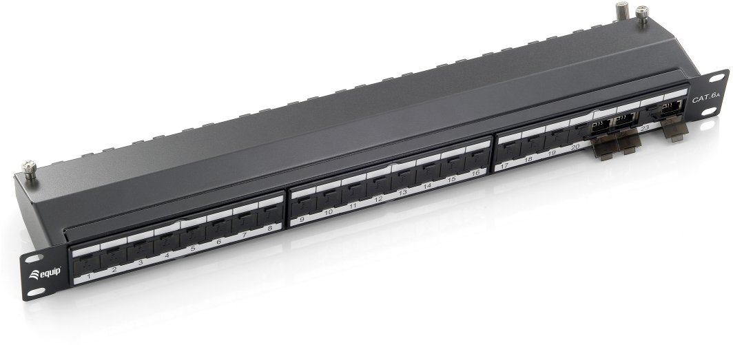 Equip Equip Patchpanel 24x RJ45 Cat6A 19" FTP 1HE Premium schwarz 1