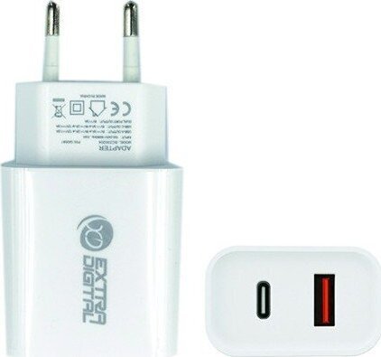 Zasilacz do laptopa Extra Digital Kroviklis EXTRA DIGITAL USB 3.0+ Type C: 220V, 20W, QC3.0+ PD 1