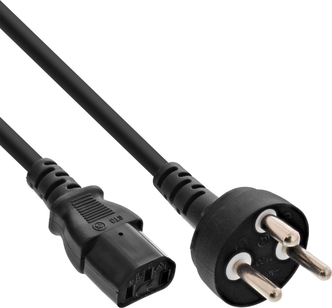 Kabel zasilający InLine InLine® Denmark power cable, black, 3m 1