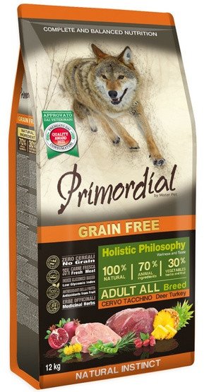 Primordial Primordial Dog Grain Free Adult Deer & Turkey 12kg 1