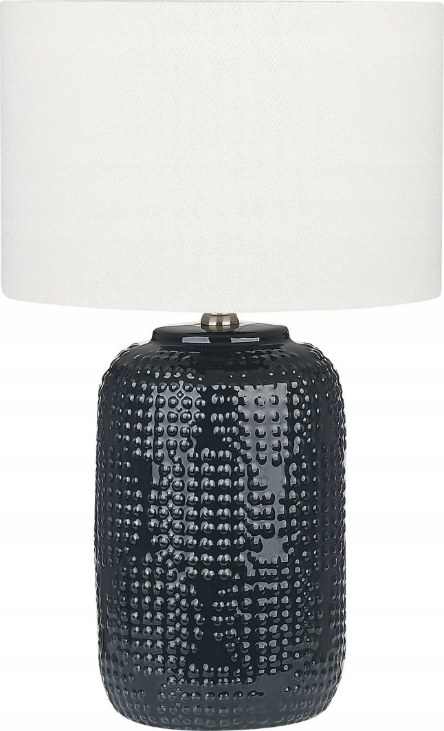 Beliani Lampa stołowa ceramiczna ciemnoniebieska MUSSEL 1