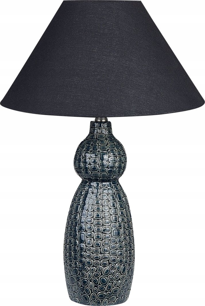 Beliani Lampa stołowa ceramiczna ciemnoniebieski z czarnym MATINA 1