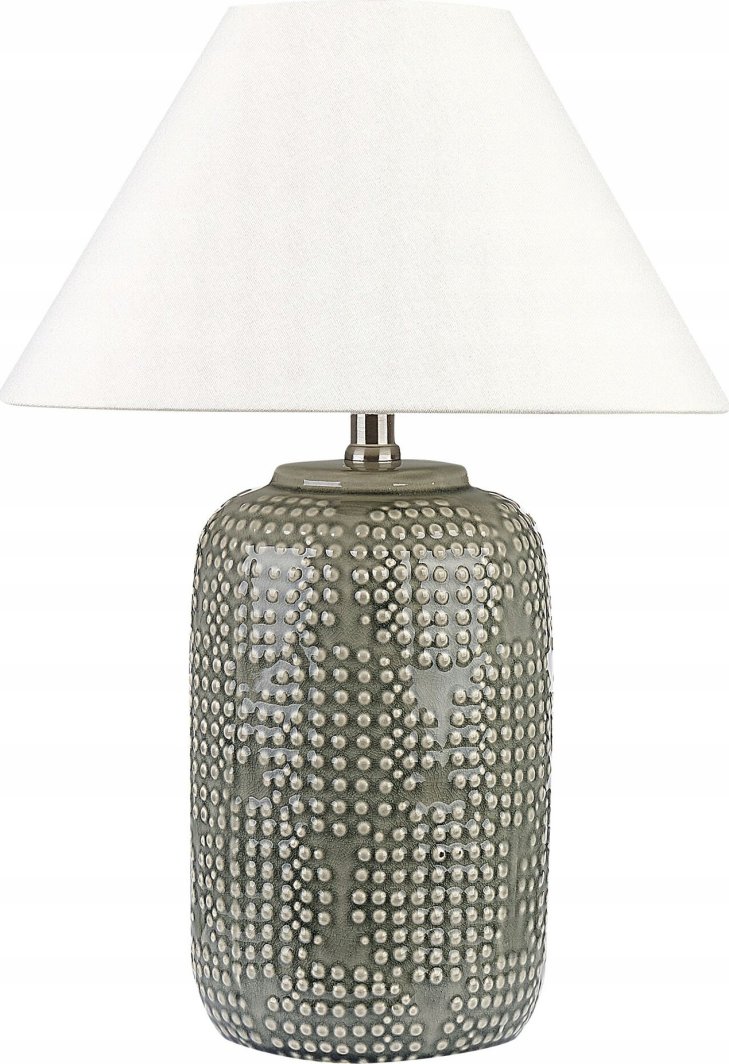 Beliani Lampa stołowa ceramiczna szara MUSSEL 1