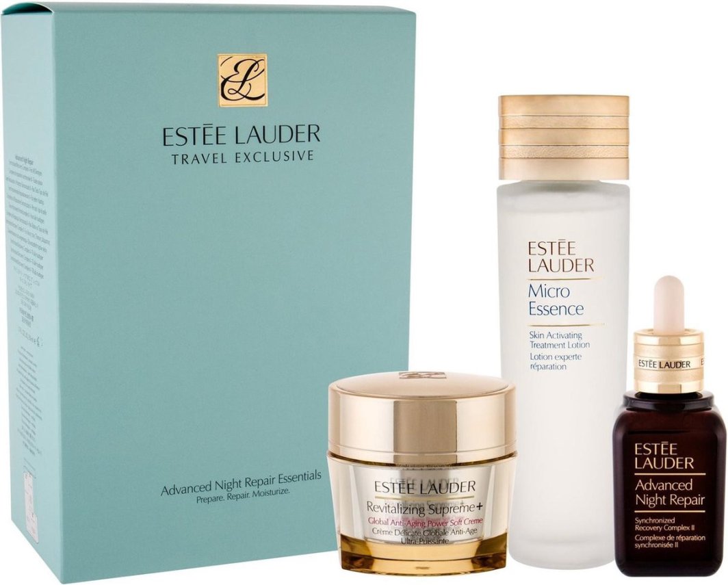 Estee Lauder Advanced Night Repair Essentials Set Estee Lauder: Advanced Night Repair - Synchronized Recovery Complex II, Anti-Aging, Night, Serum, For Face, 50 ml + Micro Essence, Bio-Ferment, Fortify/Soothe & Nourish, Morning & Evening, Local Treatment 1