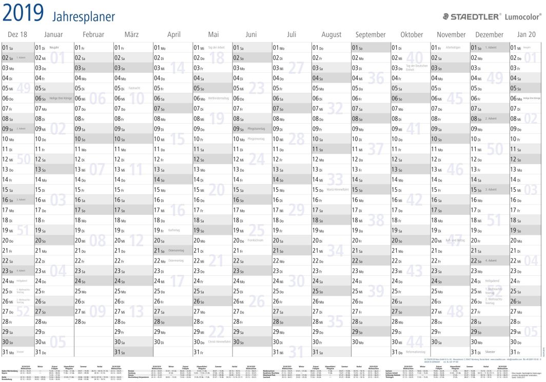 Staedtler STAEDTLER Jahresplaner Lumocolor year planner 2025 A1 Format 1