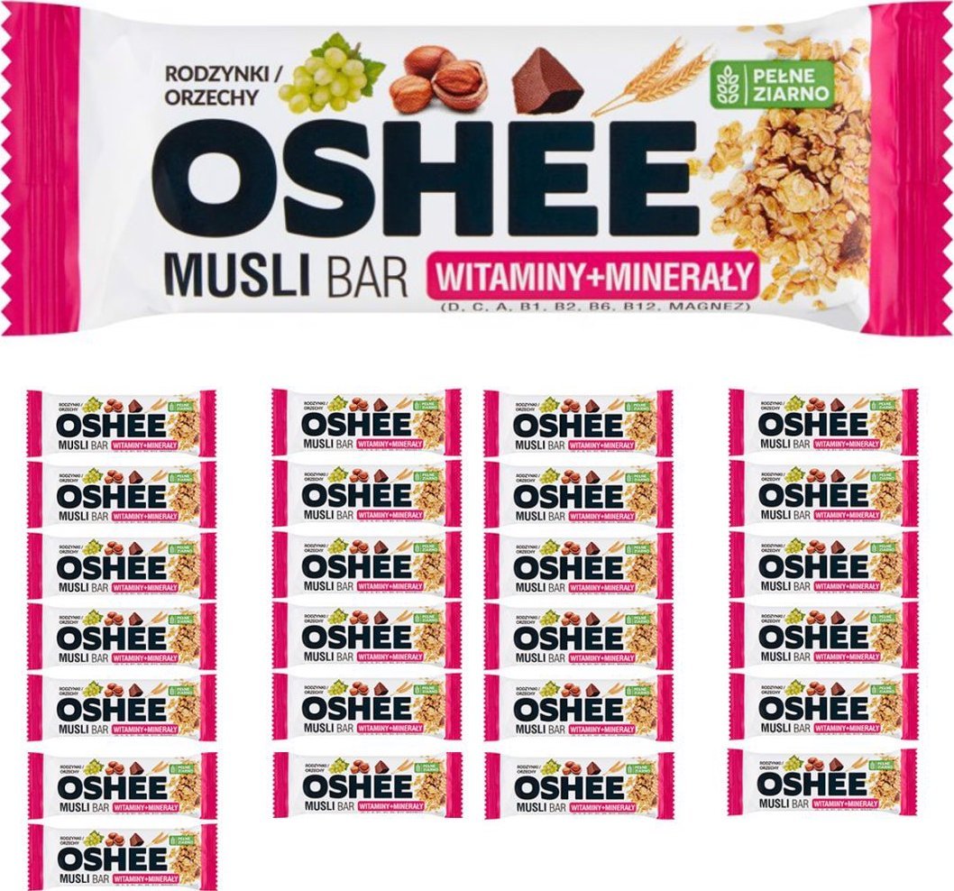 Oshee Oshee Musli Bar Suplement diety baton zbożowy rodzynki orzechy 40 g x25 sztuk 1