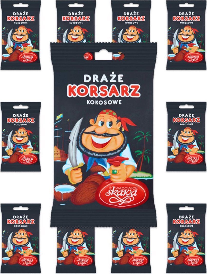 Wadowice Skawa Korsarz Draże kokosowe 70 g x 10 sztuk 1