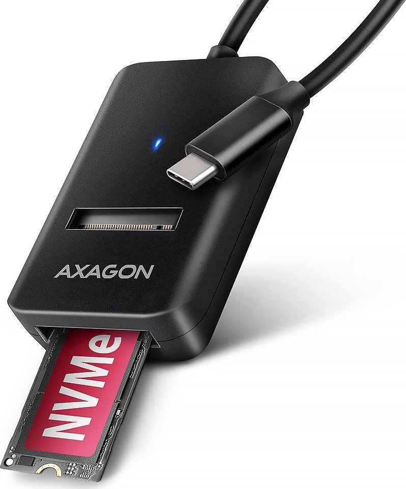 HUB USB Axagon AXAGON ADM2-CM USB-C 10Gbps - M.2 NVMe & SATA SSD adaptér, kabel USB-C 10cm 1