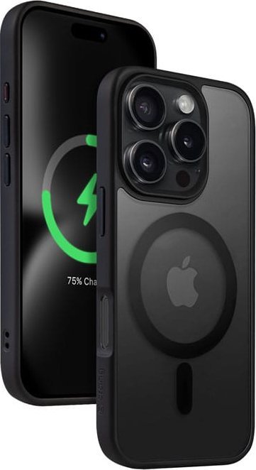 Crong Crong Hybrid Frost MAG Cover - Etui z MagSafe do iPhone 16 Pro Max (czarny) 1