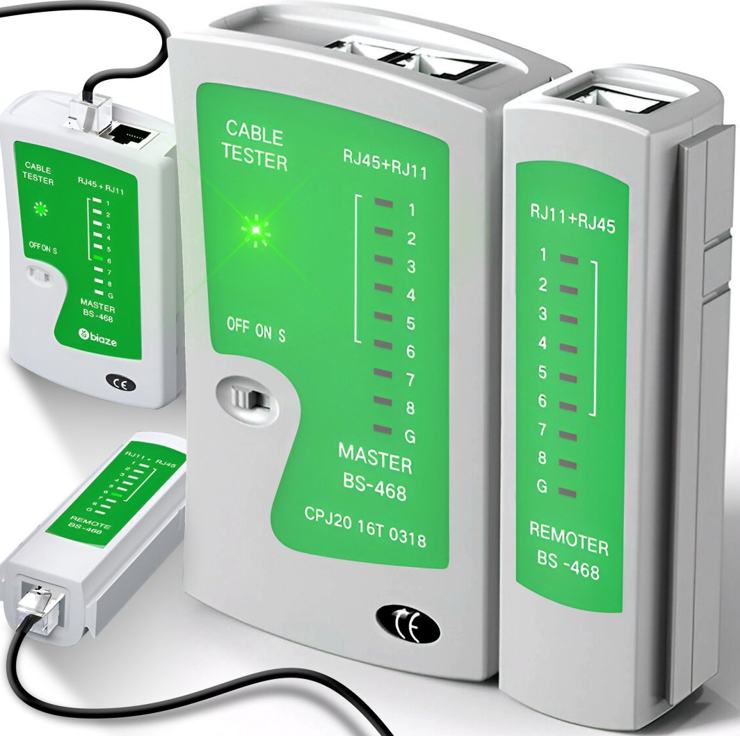 Retoo TESTER DO KABLI SIECIOWYCH SIECI RJ45 RJ11 LED 1