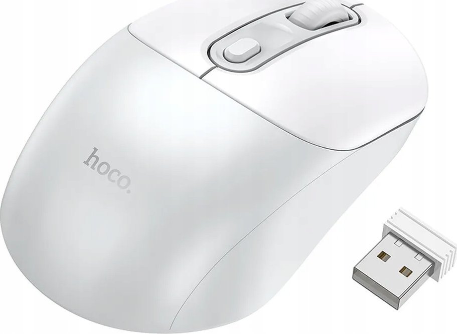 Mysz Hoco HOCO mysz komputerowa bezprzewodowa 2.4G GM28 biało szara 1
