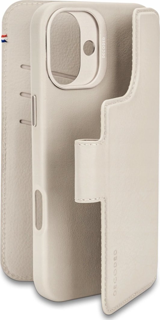 Decoded Decoded Leather Detachable Wallet - skórzana obudowa ochronna do iPhone 16 kompatybilna z MagSafe (clay) 1