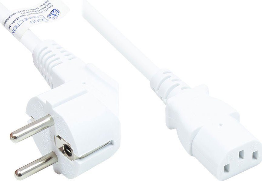 Kabel zasilający Good Connections Good Connections Schutzkontakt-Stecker gew.- C13 weiß 2,5m 1