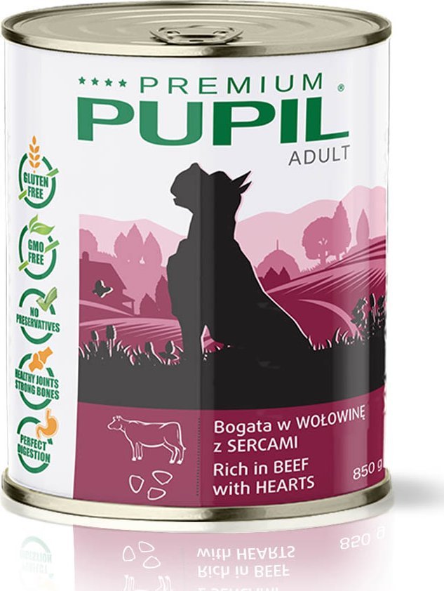 Pupil Premium Karma mokra dla psa PUPIL Premium bogata w wołowinę z sercami 850 g 1