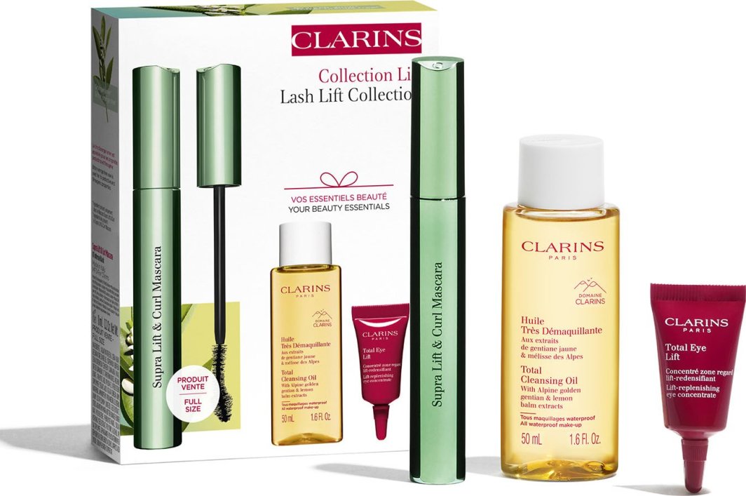 Clarins CLARINS SET (MASCARA SUPRA LIFT & CURL  BLACK  8ML + TOTAL EYE LIFT SAMPLE  3ML) 1