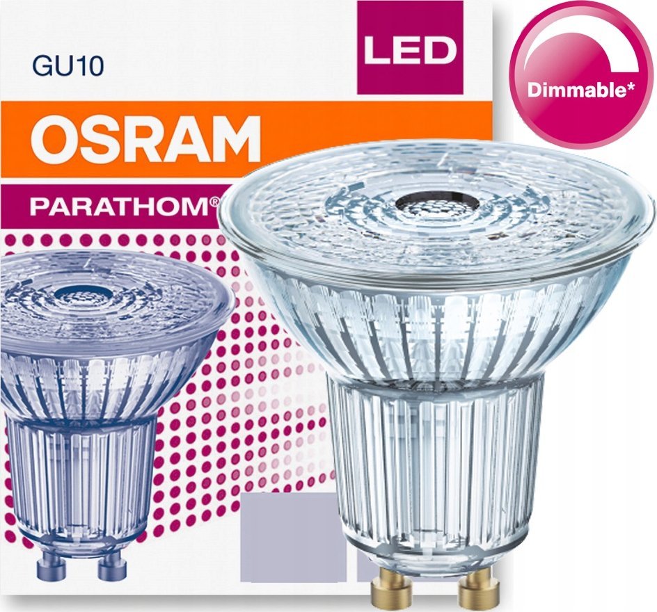Osram LED Lamp OSRAM PARATHOM 7.2W, GU10, 220-240V, 2700K, 120deg, dimmable, corresponds to an 80W bulb 1