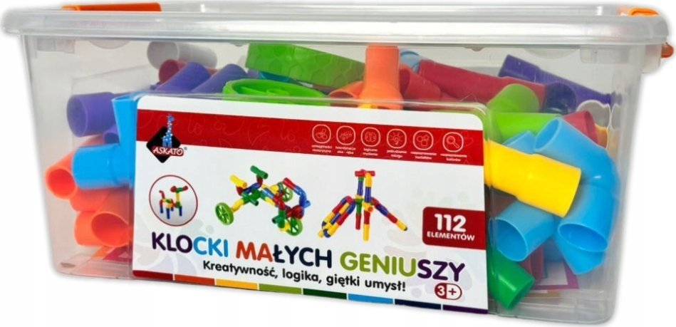 Askato Klocki Małych Geniuszy - Złączki 112 elementów 1
