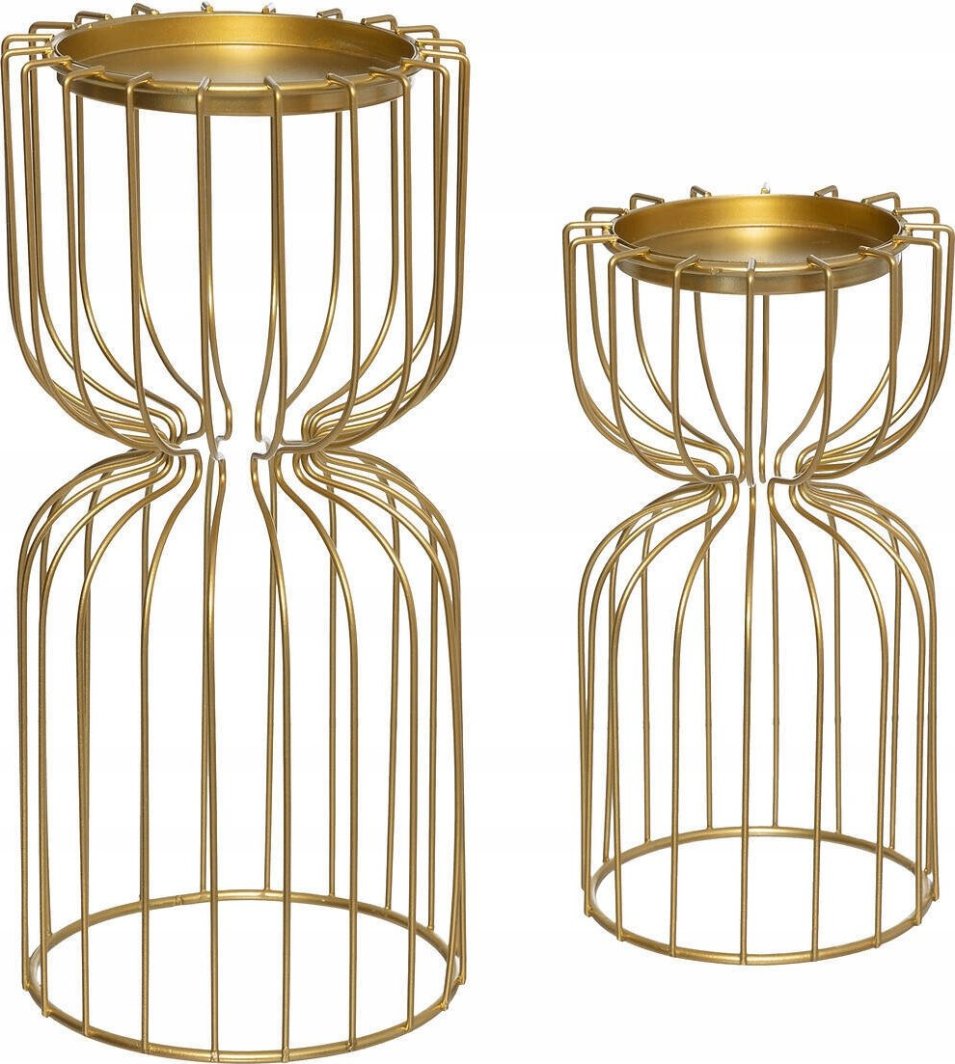 Atmosphera Zestaw metalowych świeczników na tealight, złote 1