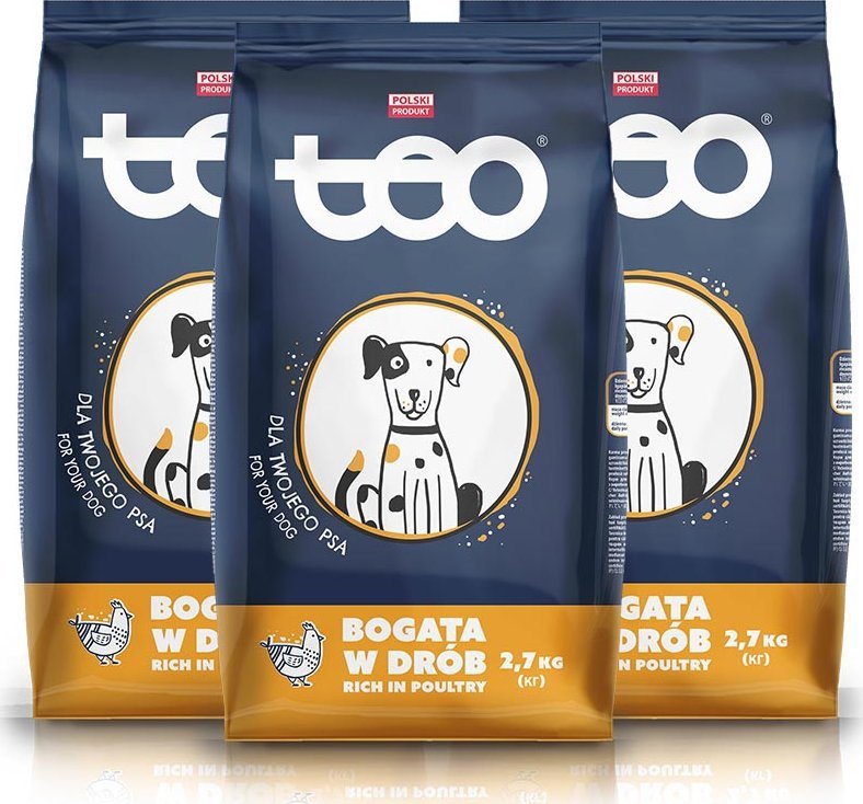 Teo Karma sucha dla psa TEO bogata w drób 3 x 2,7 kg 1