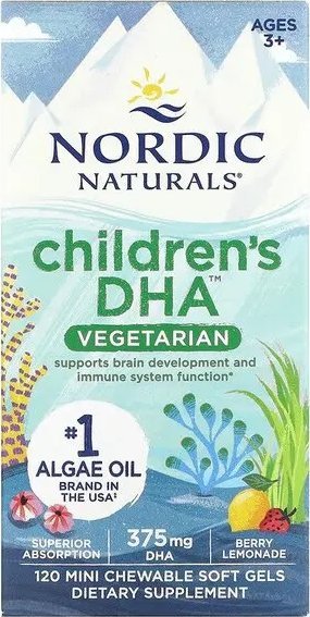 Nordic naturals Nordic Naturals - Children's DHA Vegetarian, 375mg Berry Lemonade, 120 żelek 1