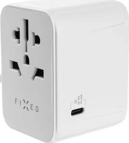 Fixed Fixed | Voyager World Adapter | FIXCT30-1C2A-WH | USB-A/USB-C | Travel Adapter 1
