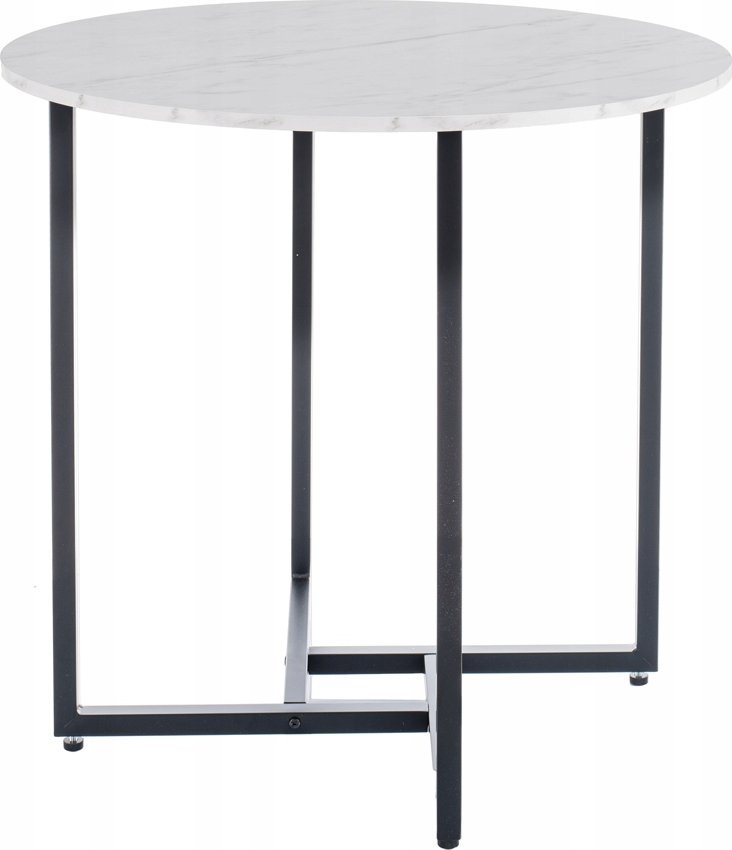 Signal Stół ALTO II FI80 biały efekt marmuru/czarny 1