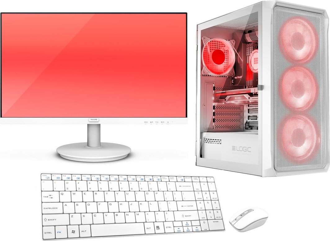 Komputer Vist Zestaw WHITE Gaming Core i5 12400F RTX 3050 32GB SSD 1TB WIFI W11 24" 1