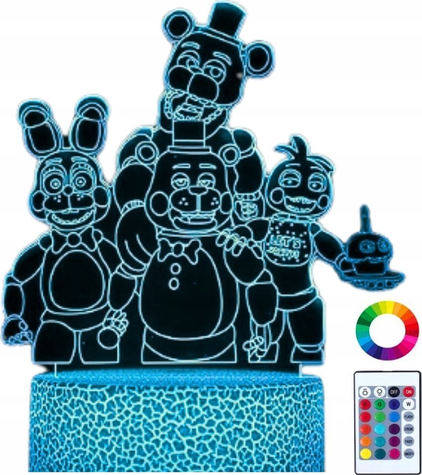Lampka biurkowa Creative Lampka Nocna Biurkowa Dla Dzieci Fnaf Five Nights At Freddy's Led + Pilot 1