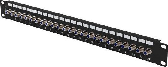 Lanberg Patch panel Lanberg 24 Port 1U 19" Gniazdo Typ F Beczka Czarny 1