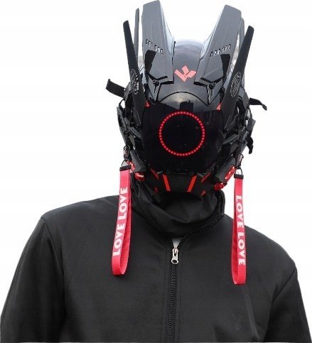Pan i Pani Gadżet Maska Kask Cyberpunk Futurystyczna Światła Led Halloween Impreza Akcesoria 1
