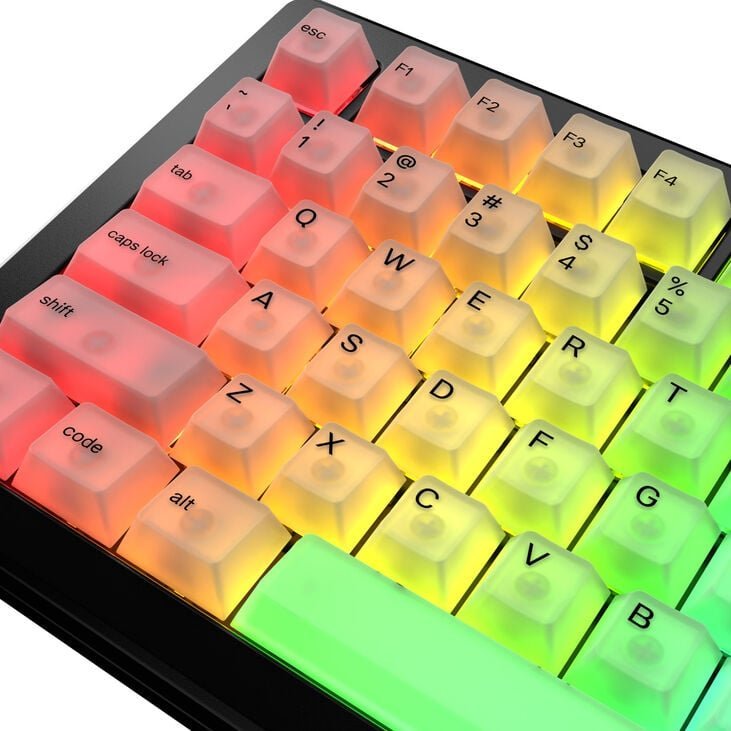Glorious Glorious Polychroma V2 Keycaps, ANSI Layout (US), Polycarbonat, UV-Druck - Transparent 1