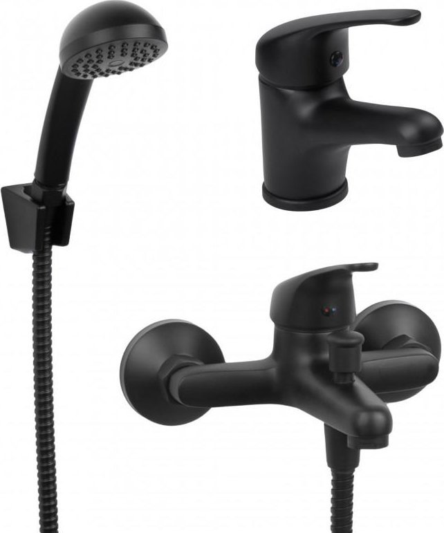 Bateria umywalkowa YokaHome Czarny zestaw bateria umywalkowa wannowa słuchawka - Yoka 1