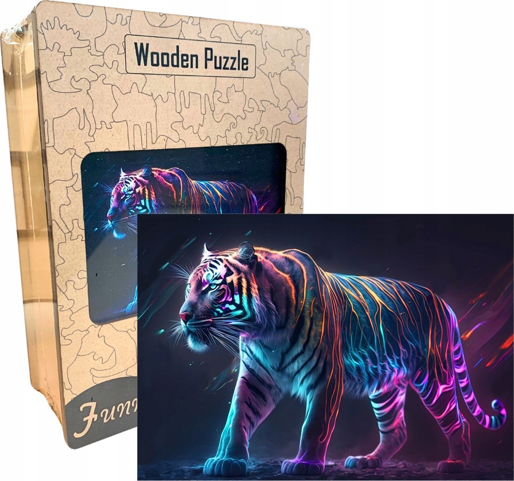 Funny Drewniane Puzzle Edukacyjne A3 Magiczny Tygrys Dzieci I Dorośli 240El Duże 1