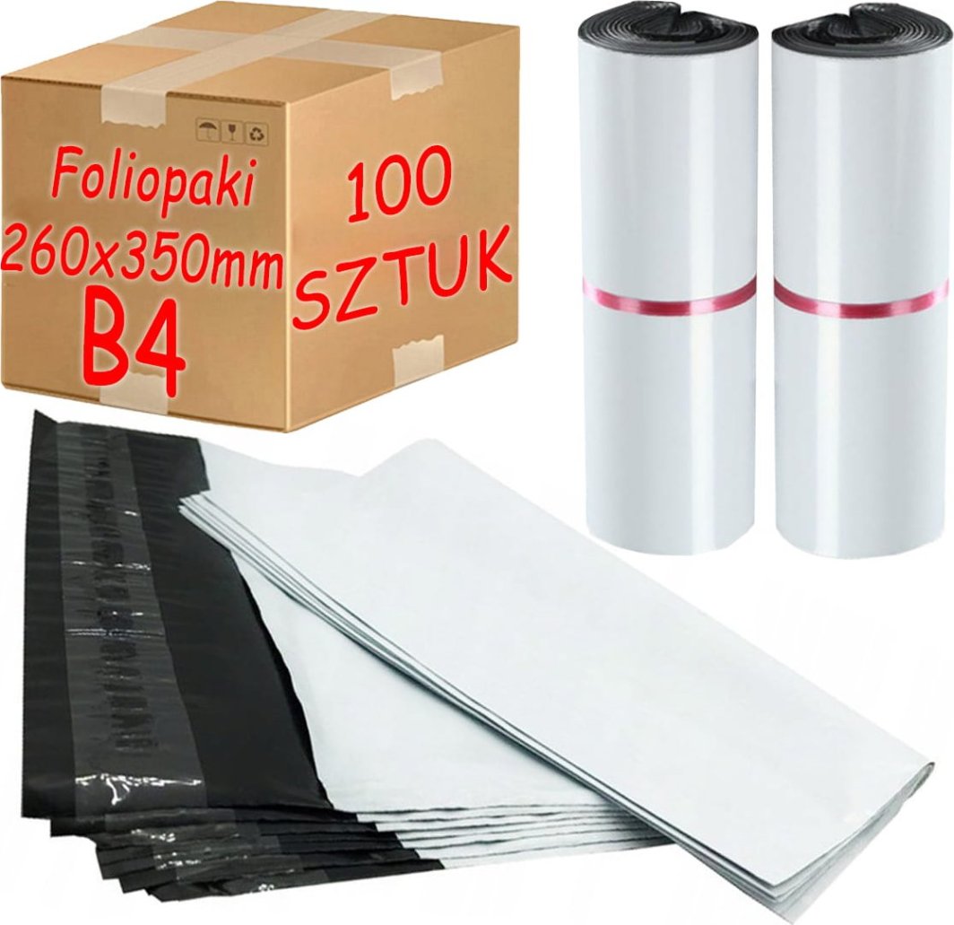 Pako Foliopaki Kurierskie Białe B4 260x350mm - 100 szt. 1