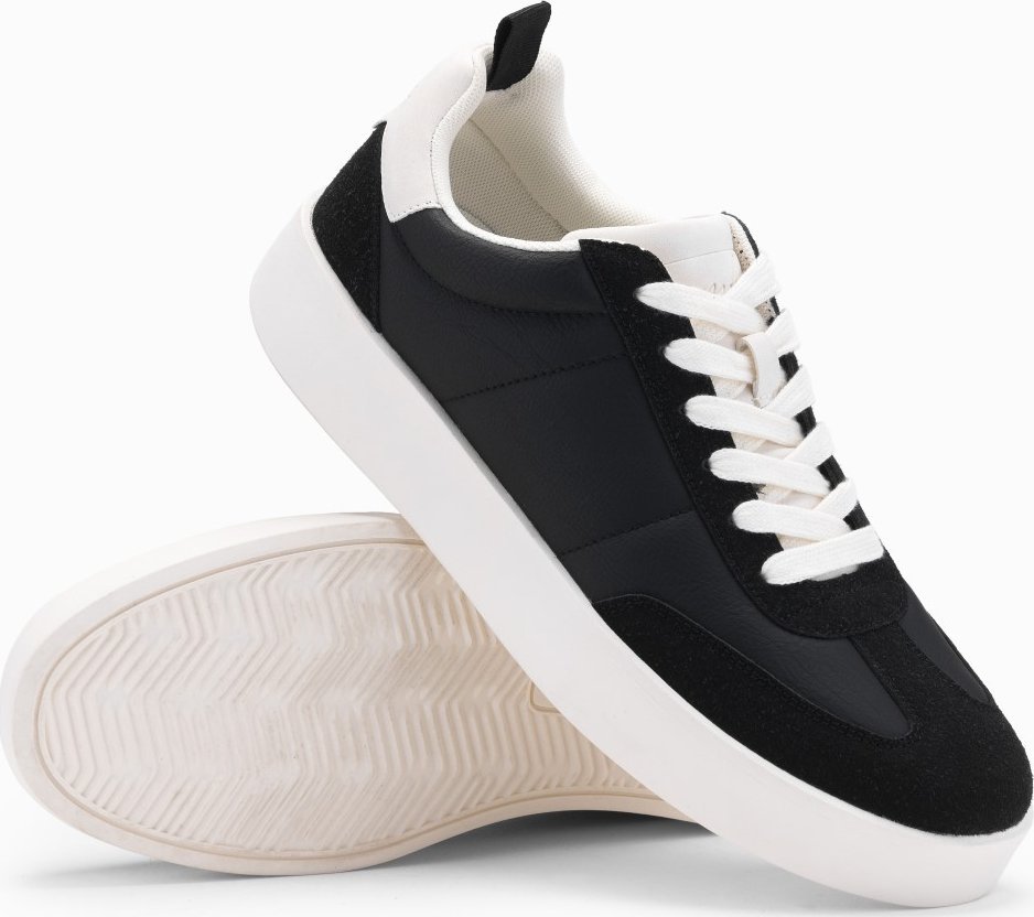 Ombre Męskie oldschoolowe sneakersy na grubej podeszwie  czarne V4 OM-FOSL-0170 40 1