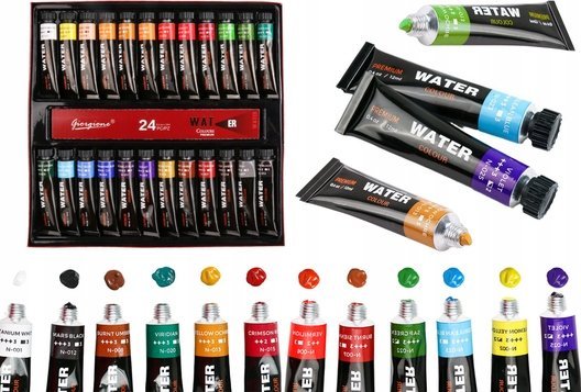 LeanToys Zestaw Farb Akrylowych W Tubce 24 Kolory 1