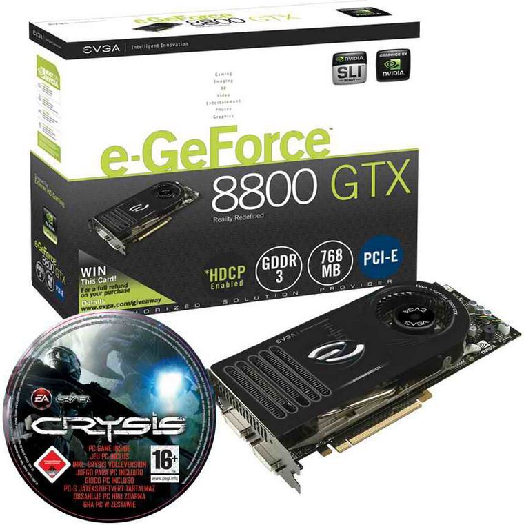 Karta graficzna Forsa GeForce 8800 GTX 768MB 8800GTX 768MB 384bit DDR3 TV DVI 1,0ns + Crysis PL 1