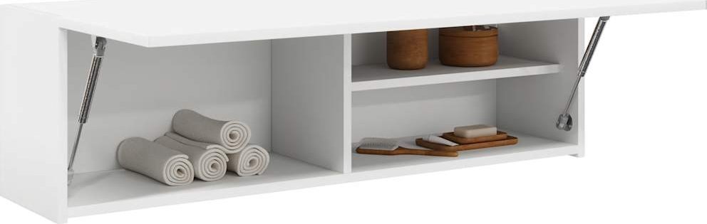 vidaXL Wisząca szafka łazienkowa, biała, 100x25x30 cm 1