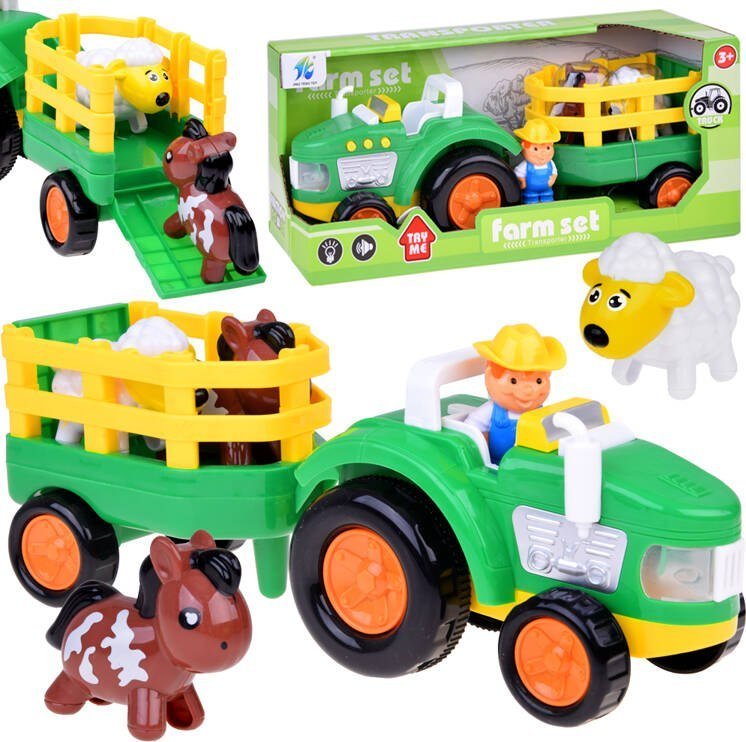 Jokomisiada Traktor z przyczepą Farmer i zwierzątka dźwięk + światło ZA5390 1