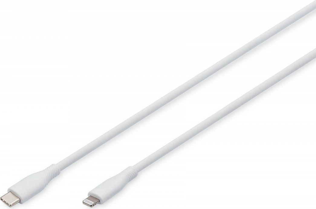 Digitus USB Silicone charging cable, USB-C - Lightning 2m, USB 2.0, 60W, white 1