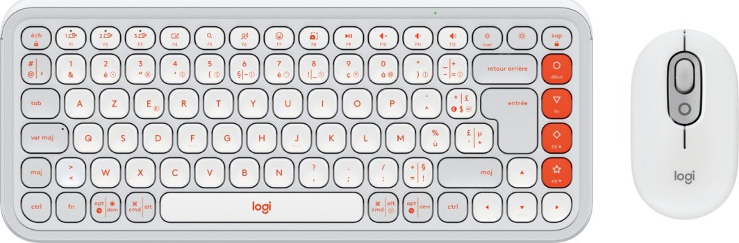 Klawiatura + mysz Logitech POP Icon Combo biało-pomarańczowe (920-013110) 1