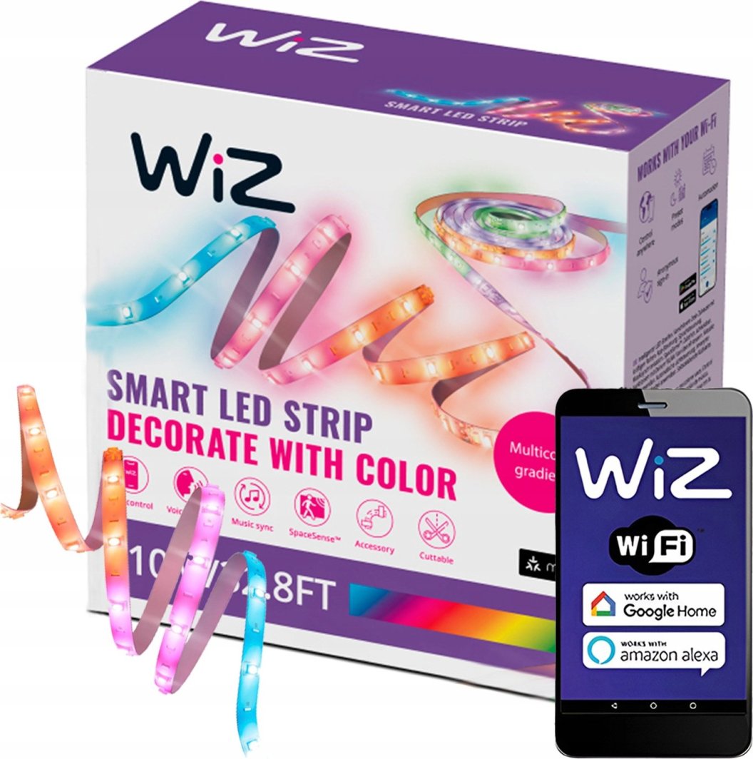 Taśma LED WiZ WiZSmartWiFiRGBICLEDstrip10m|WiZ 1
