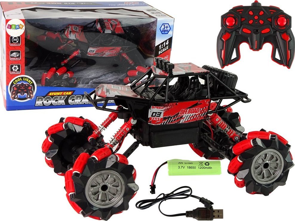 LeanToys Auto Zdalnie Sterowane 1:14 Czerwone Duże LEAN Toys 1