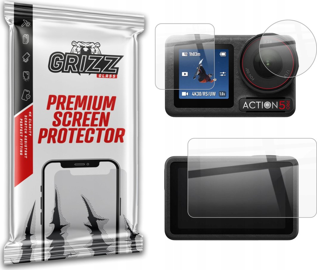 GrizzGlass Szkło hybrydowe GrizzGlass HybridGlass do DJI Osmo Action 5 Pro 1