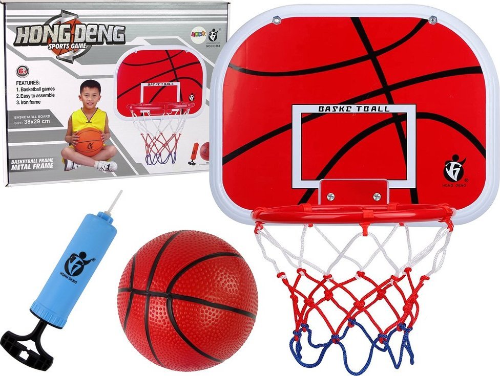 LeanToys Zestaw Do Koszykówki Tablica Kosz Piłka LEAN Toys