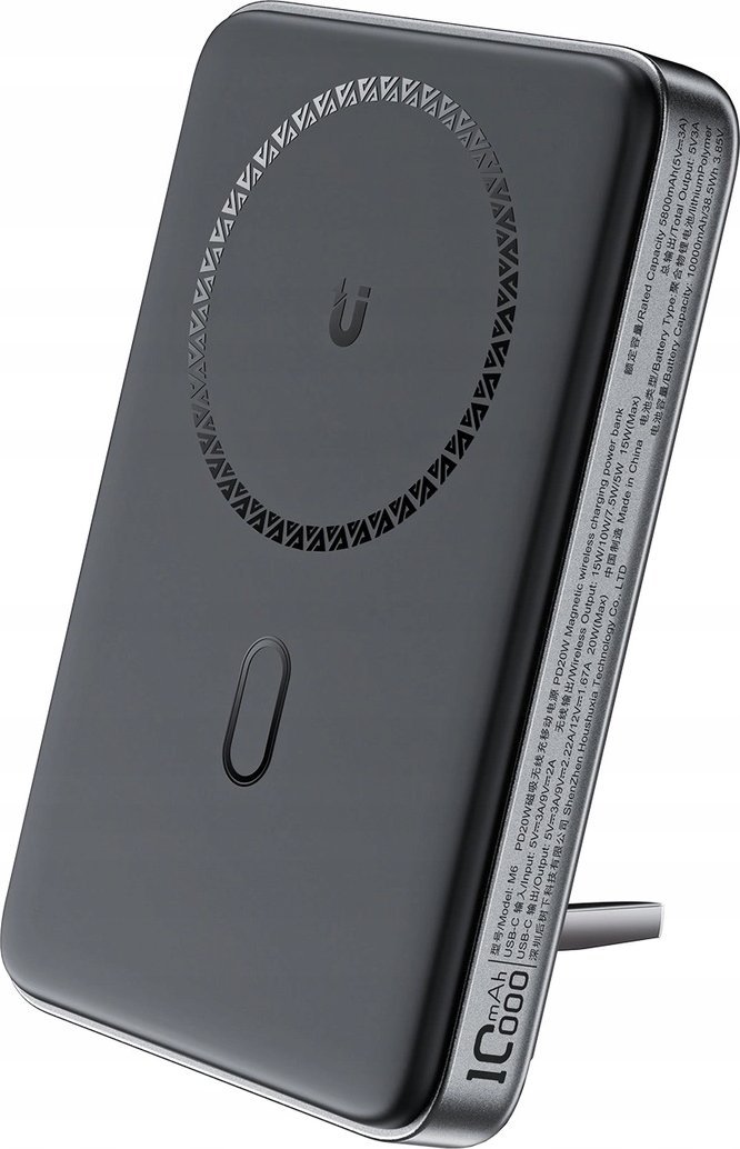 Acefast Powerbank indukcyjny Acefast M6 PD 20W 10000mAh + kabel - czarny 1